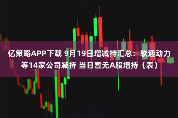 亿策略APP下载 9月19日增减持汇总：软通动力等14家公司减持 当日暂无A股增持（表）