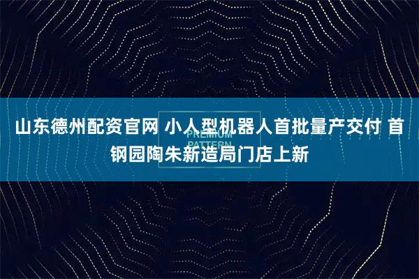 山东德州配资官网 小人型机器人首批量产交付 首钢园陶朱新造局门店上新